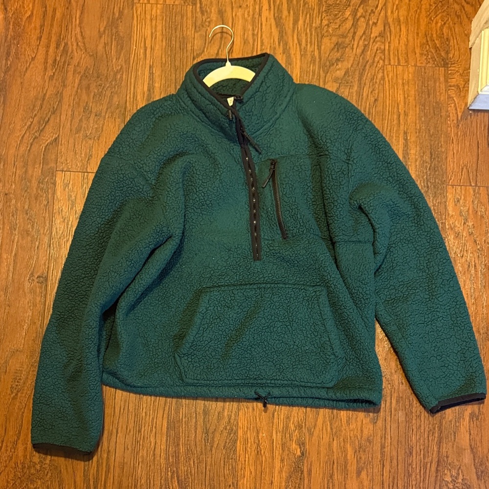 Pink Victoria’s Secret Green Fleece Sweater